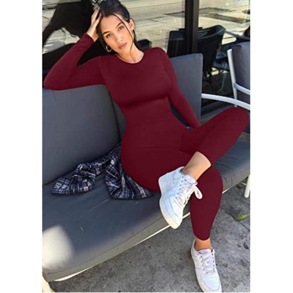 Womens Sexy Back Zipper Bodycon Full Length Romper - Picture 6 of 6